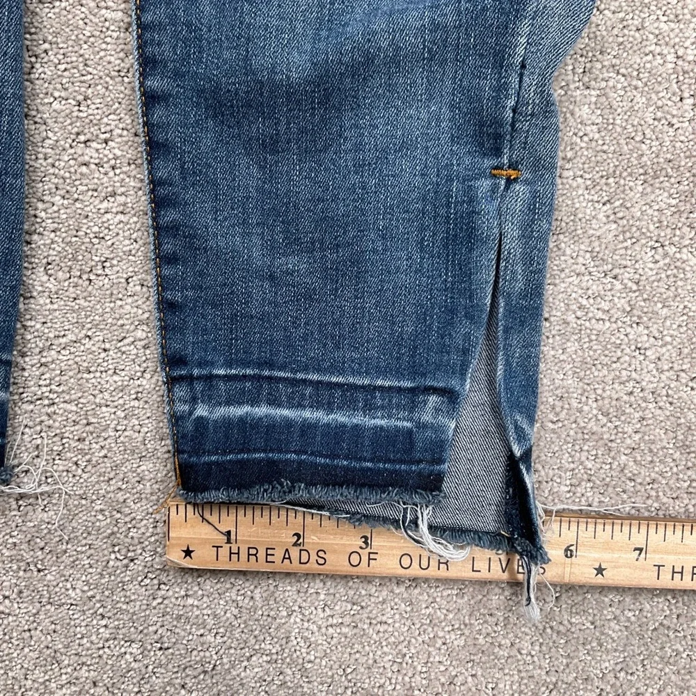 Judy Blue Skinny Jeans Women 9/29 Blue Frayed Hem Ankle‎ Slit Stretch JB82422MD